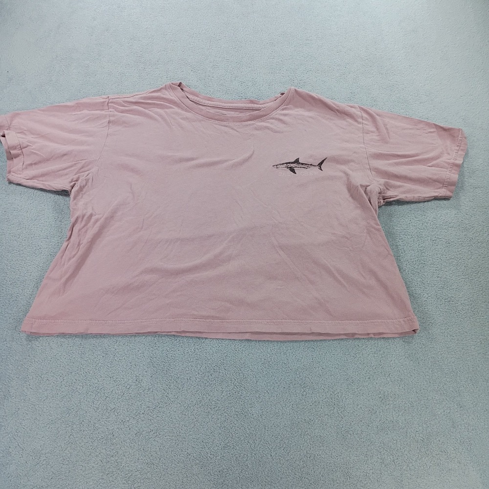 Salty Crew Womens Shark Graphic Crop Top Pink Small Short Sleeve Tee
